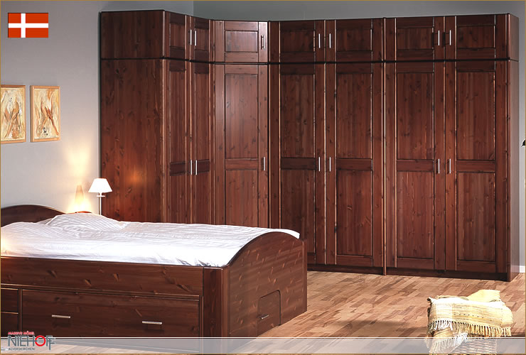 Jabo massiver Schrank mit Massivholz Bett